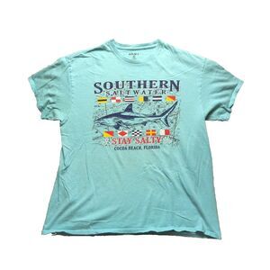 Southern Saltwater Shirt Adult Extra Large Stay Salty Cocoa Beach FL‎ Shark Mens